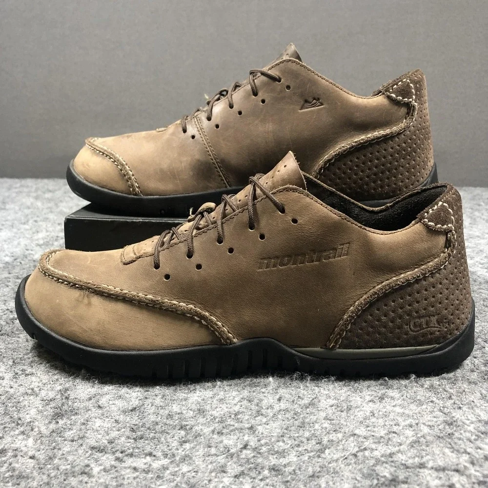 Montrail Whidbey GTX Shoes Mens 9 Brown Nubuck Waterproof Hiking Comfort